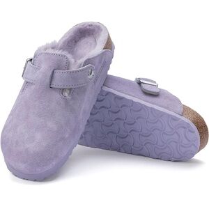 Birkenstock Boston VL / Shearling Arch Support Purple Fog M 5 W 7 EU 38 Narrow